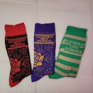 Assholes Live Forever ALF Crew Length Socks (sold as set)